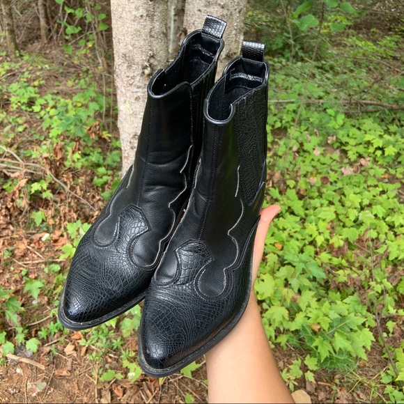 Coconuts By Matissa Cavalier Boots Western Cowboy Boots Heeled Black Size 8.5 - Picture 4 of 10